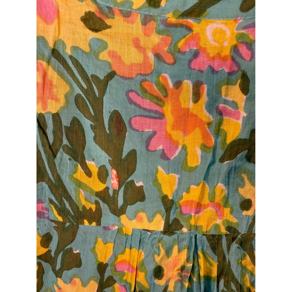 Fitzroy & Willa Floral Tiered Mini Dress Cottagecore Boho Puff Sleeve S - Picture 9 of 10